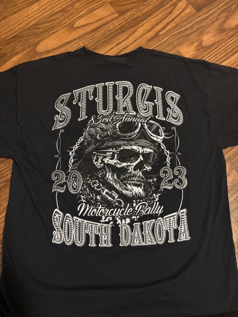 Sturgis 2023 South Dakota Black Motorcycle Rally T-Shirt XL 83rd Annual